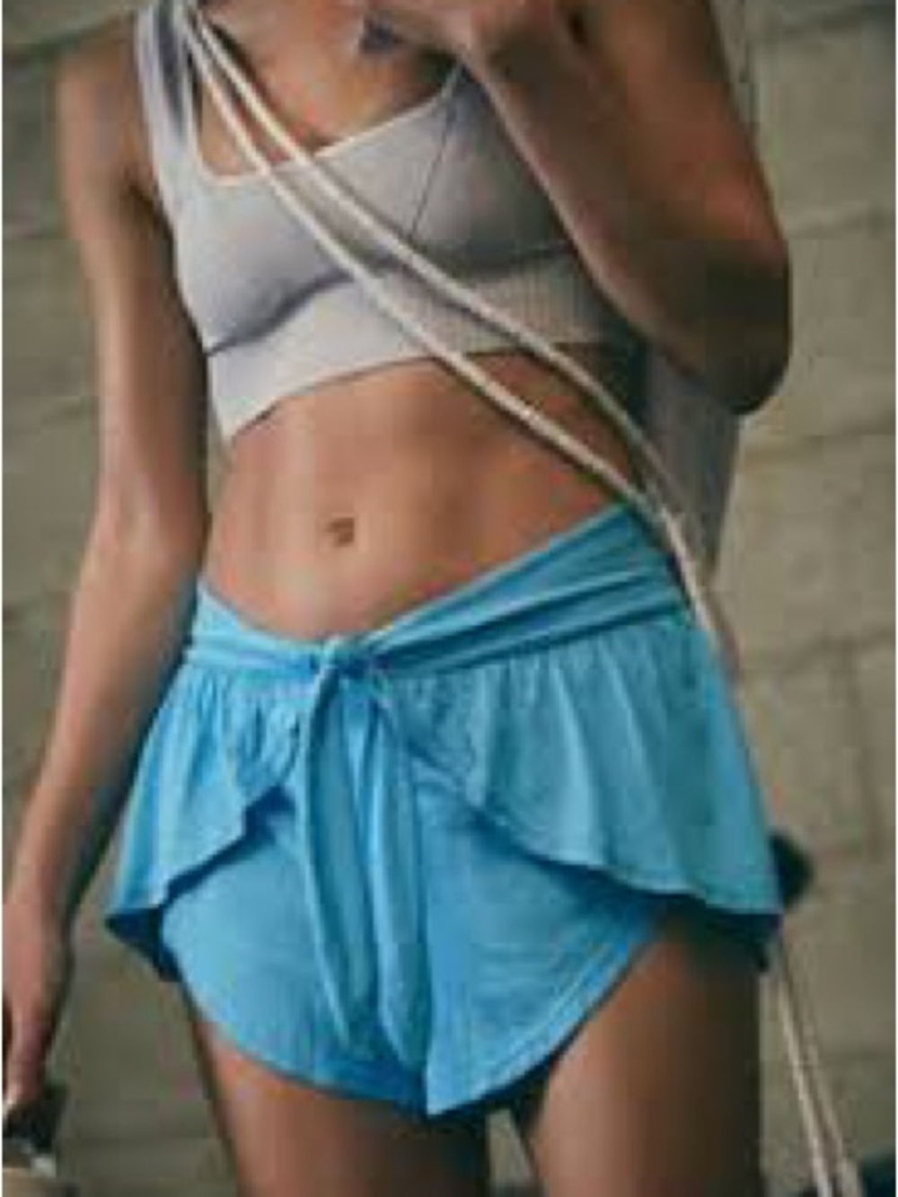Free people movement Blue Ruffle Layered Athletic Shorts